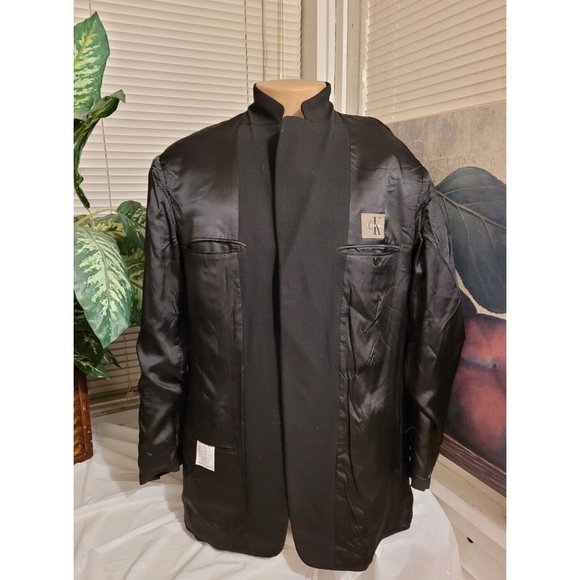 CALVIN KLEIN 41R MEN SPORT COAT BLACK WOOL THREE-BUTTON CORDUROY PATTERN B529 - Picture 5 of 11